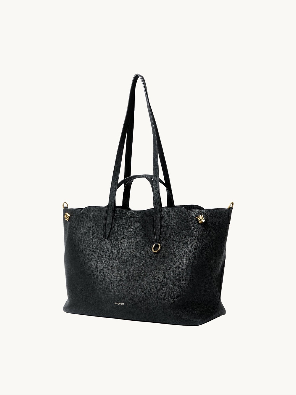 NEW SONGMONT Large Yore Tote Bag - Onyx Full-Grain Leather Crossbody Bag